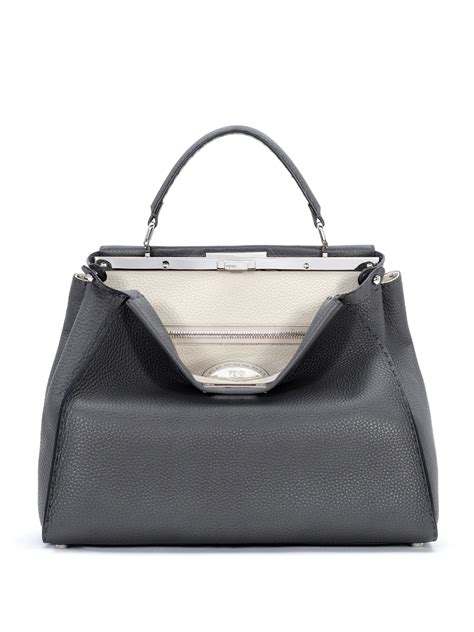 fendi peekaboo selleria grey|Fendi peekaboo crocodile.